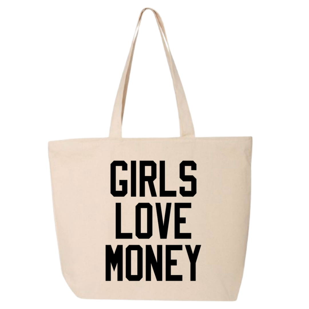 Girls Love Money Jumbo Tote Bag