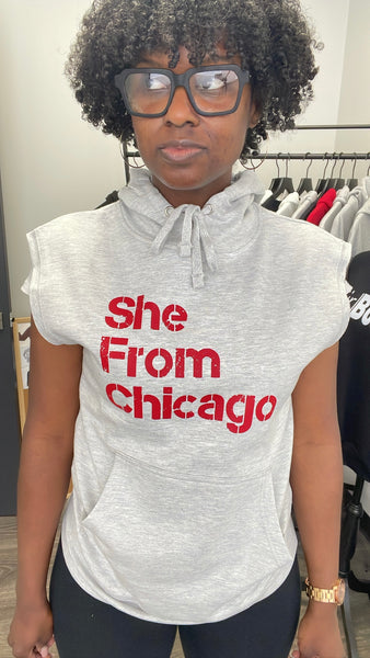 She From Chicago Sleeveless Hoodie