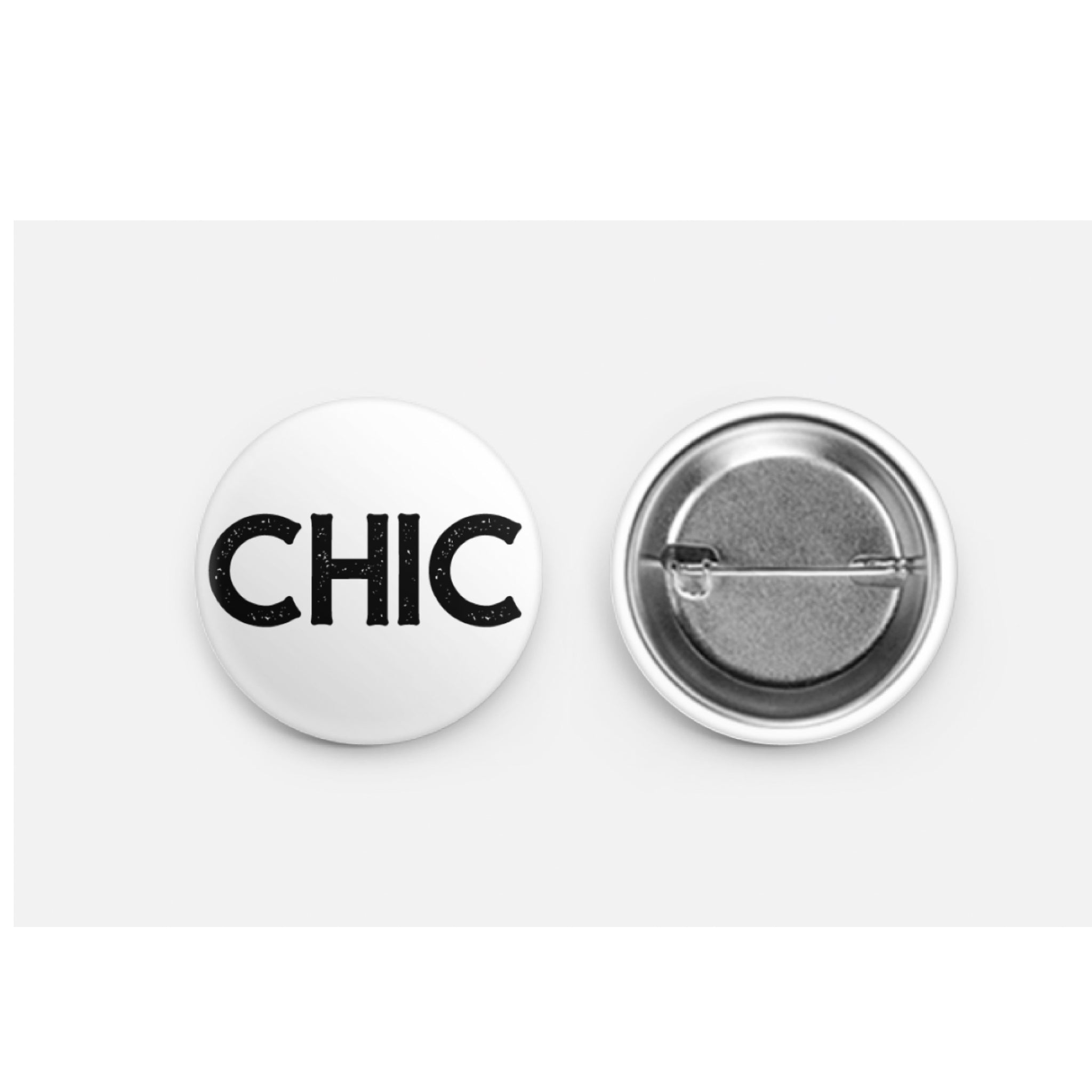 Chic Button (distressed logo)