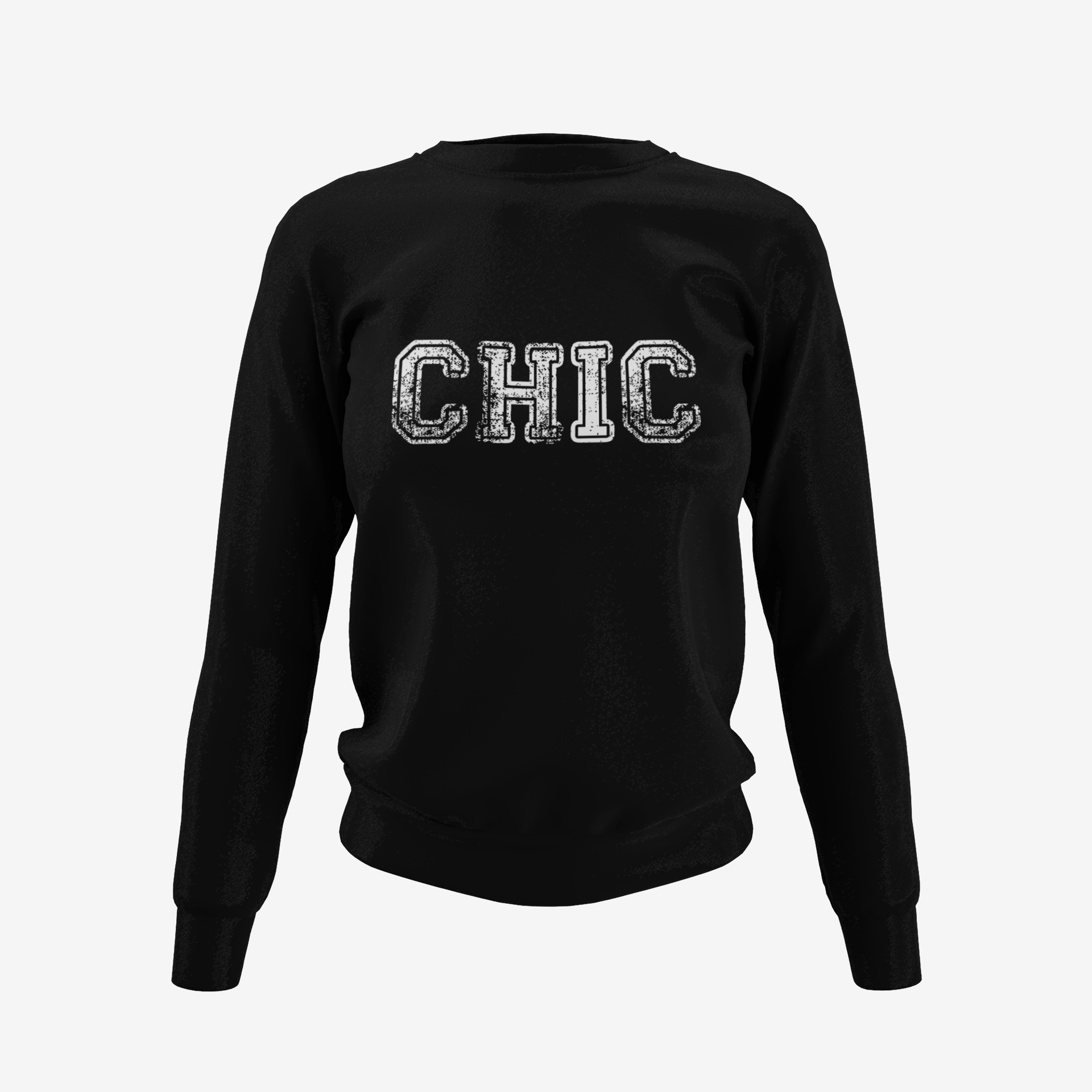 Chic Sweatshirt Varsity Distressed Logo