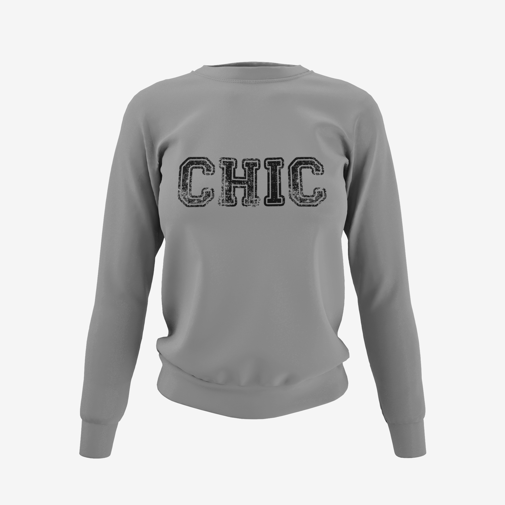 Chic Sweatshirt Varsity Distressed Logo