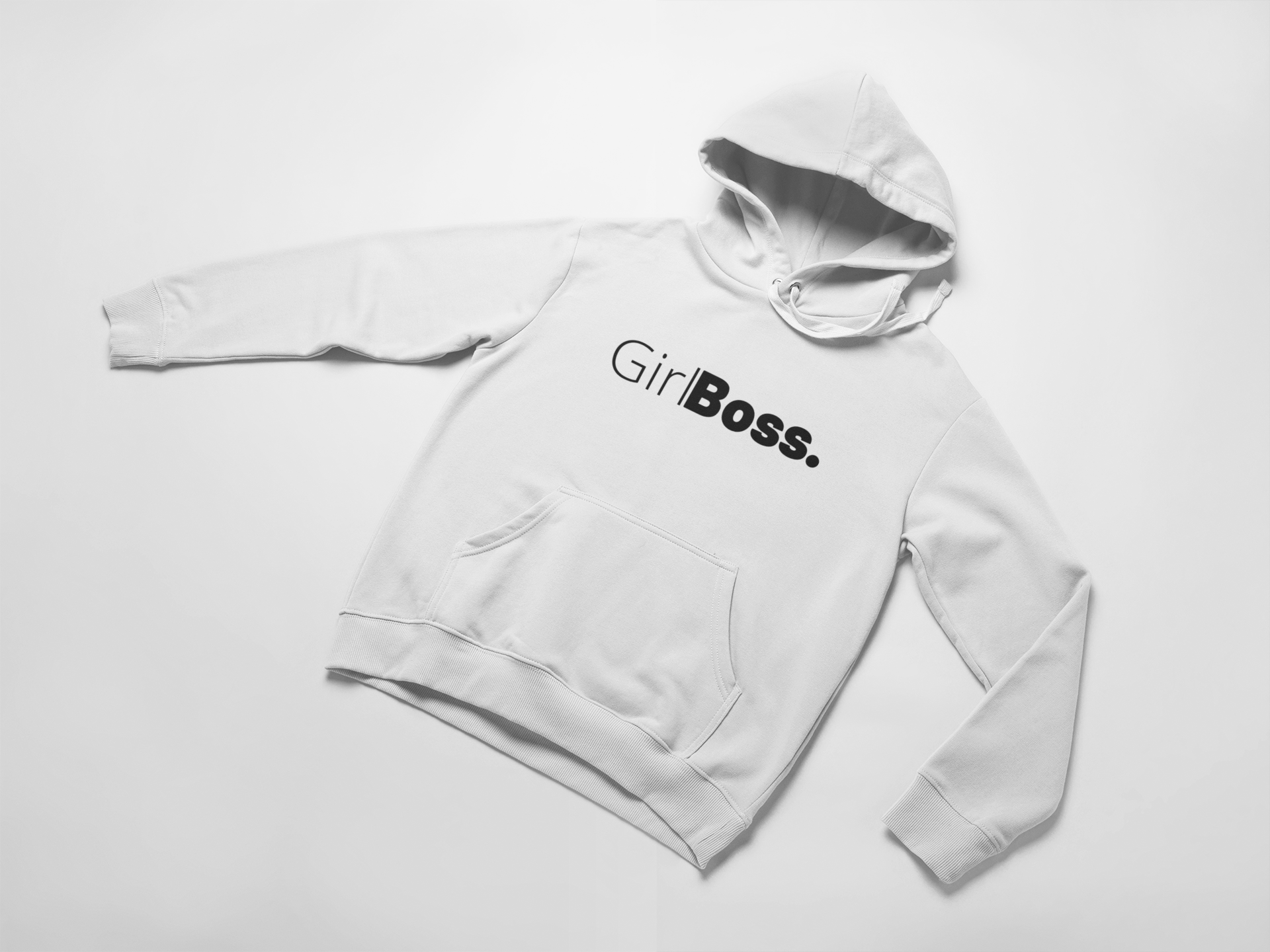 Chic Shirt Shop Girl Boss Hoodie Unisex Extra Small White Black Logo